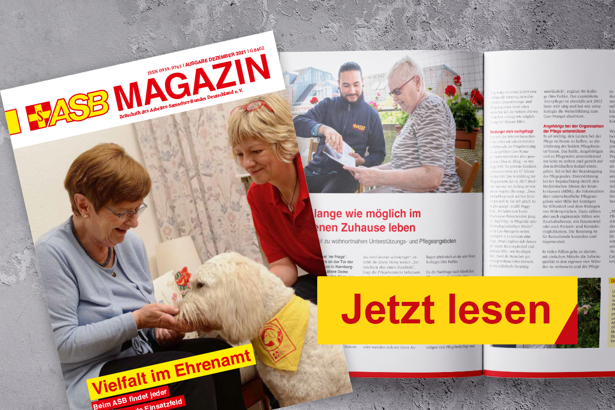 Dezember-Ausgabe ASB Magazin: Ehrenamt hat viele Gesichter