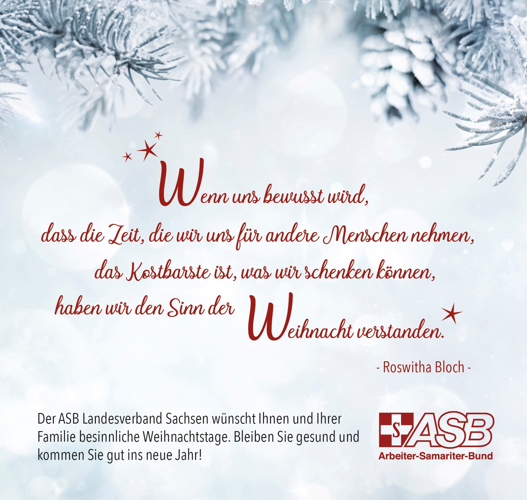 Der ASB Sachsen wünscht frohe Weihnachten  