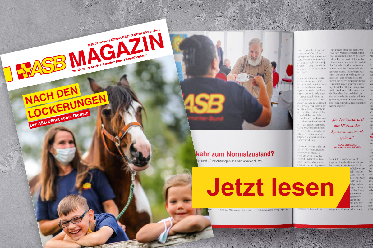 Die Septemberausgabe des ASB Magazins ist erschienen 